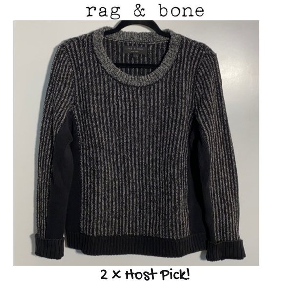 rag & bone Sweaters - HP🎉SALE! Rag & Bone Black & Silver Chunky Sweater